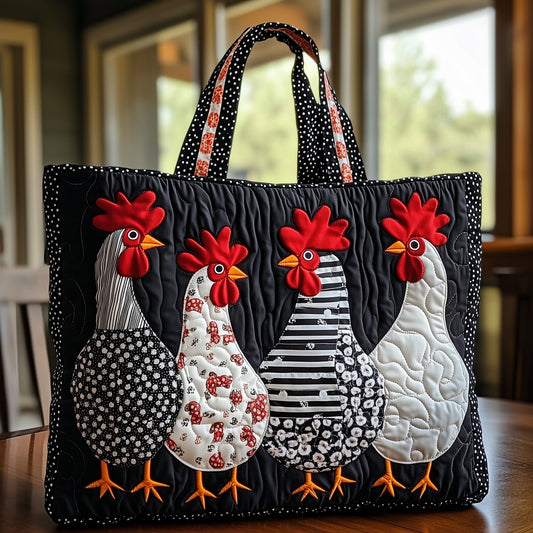 The Farmyard Rooster Quilted Tote