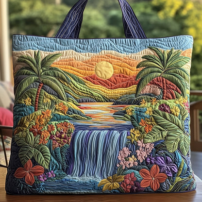Everyday Tropical Sunset Quilted Tote