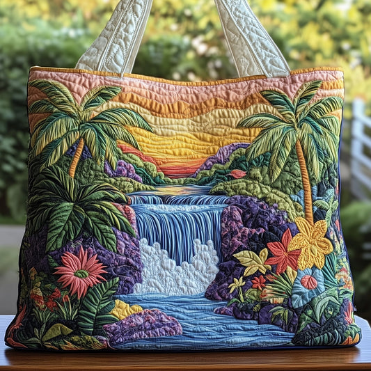The Tropical Waterfall Quilted Tote