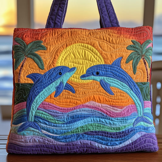 The Tropical Dolphin Quilted Tote
