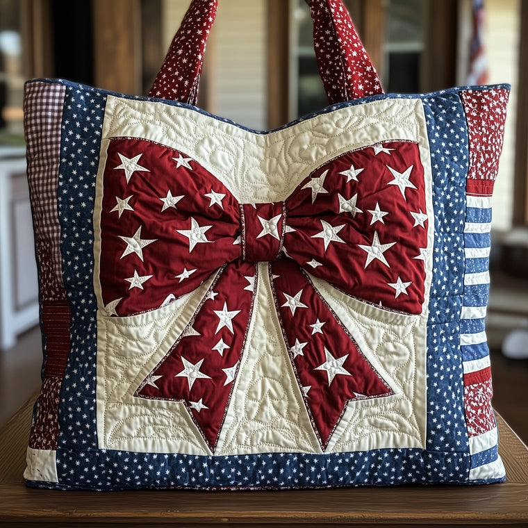 Everyday Stars Bow Quilted Tote