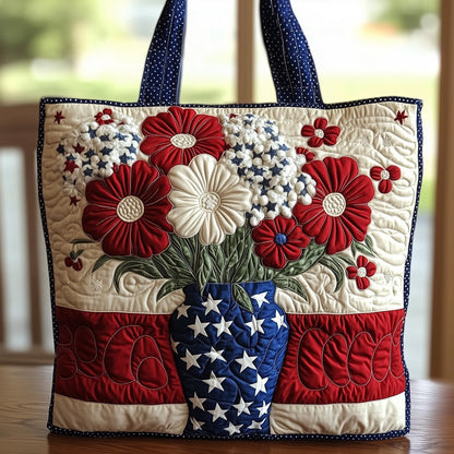 The Patriotic Petals Quilted Tote