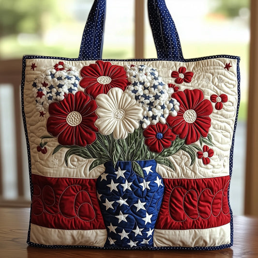 The Patriotic Petals Quilted Tote