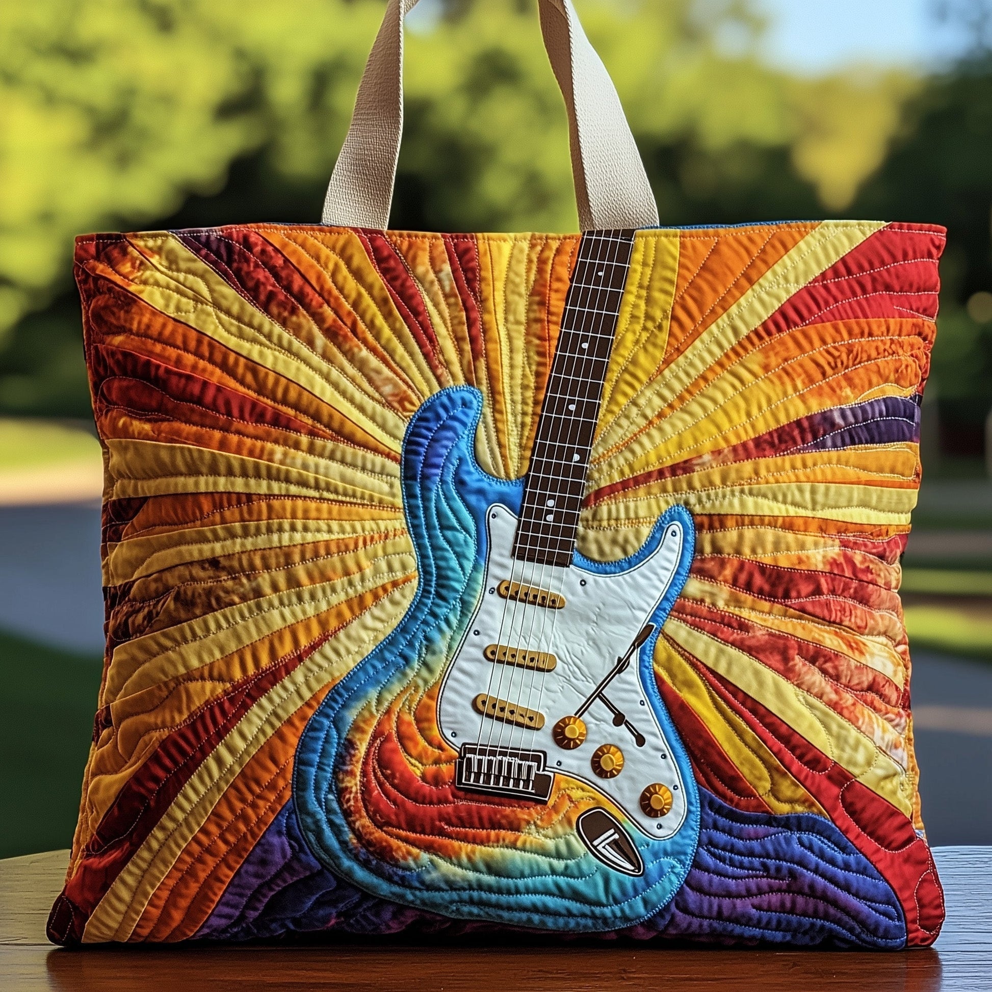 Electric Guitar Sunburst Tote Bag