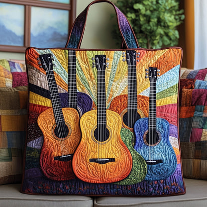 Everyday Colorful Guitars Tote Bag