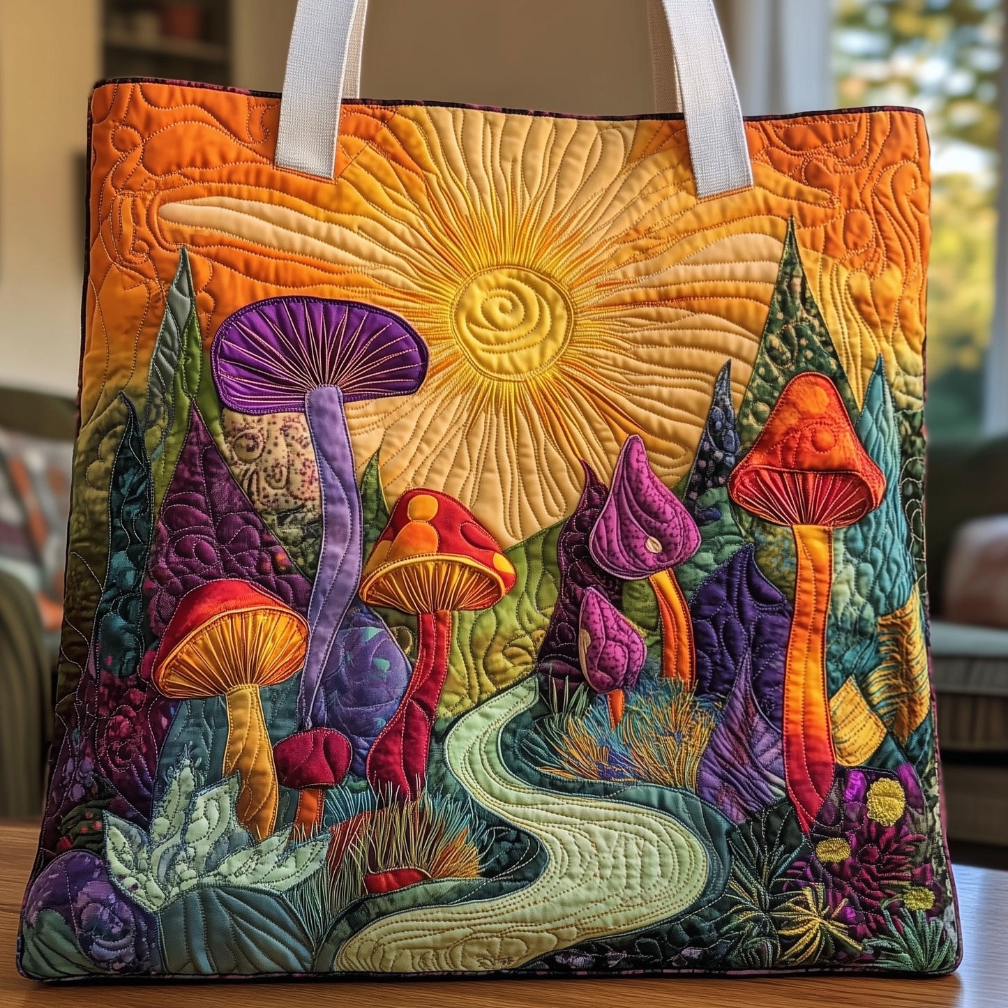 Colorful Mushrooms Sun Tote Bag