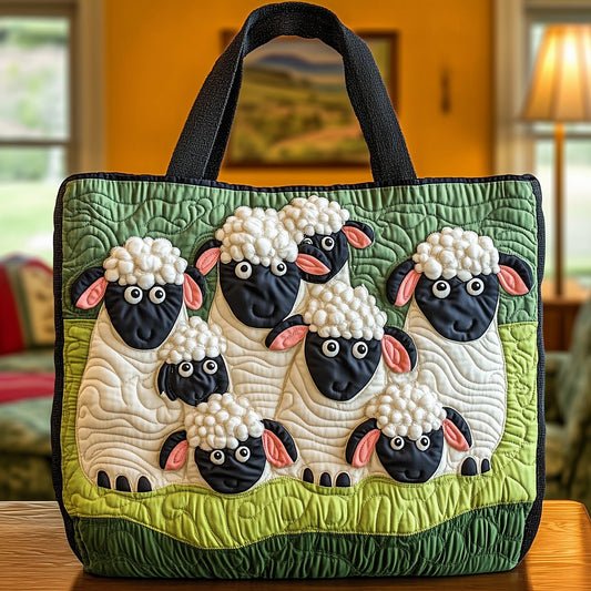 Everyday Sheep Illustration Quilted Tote