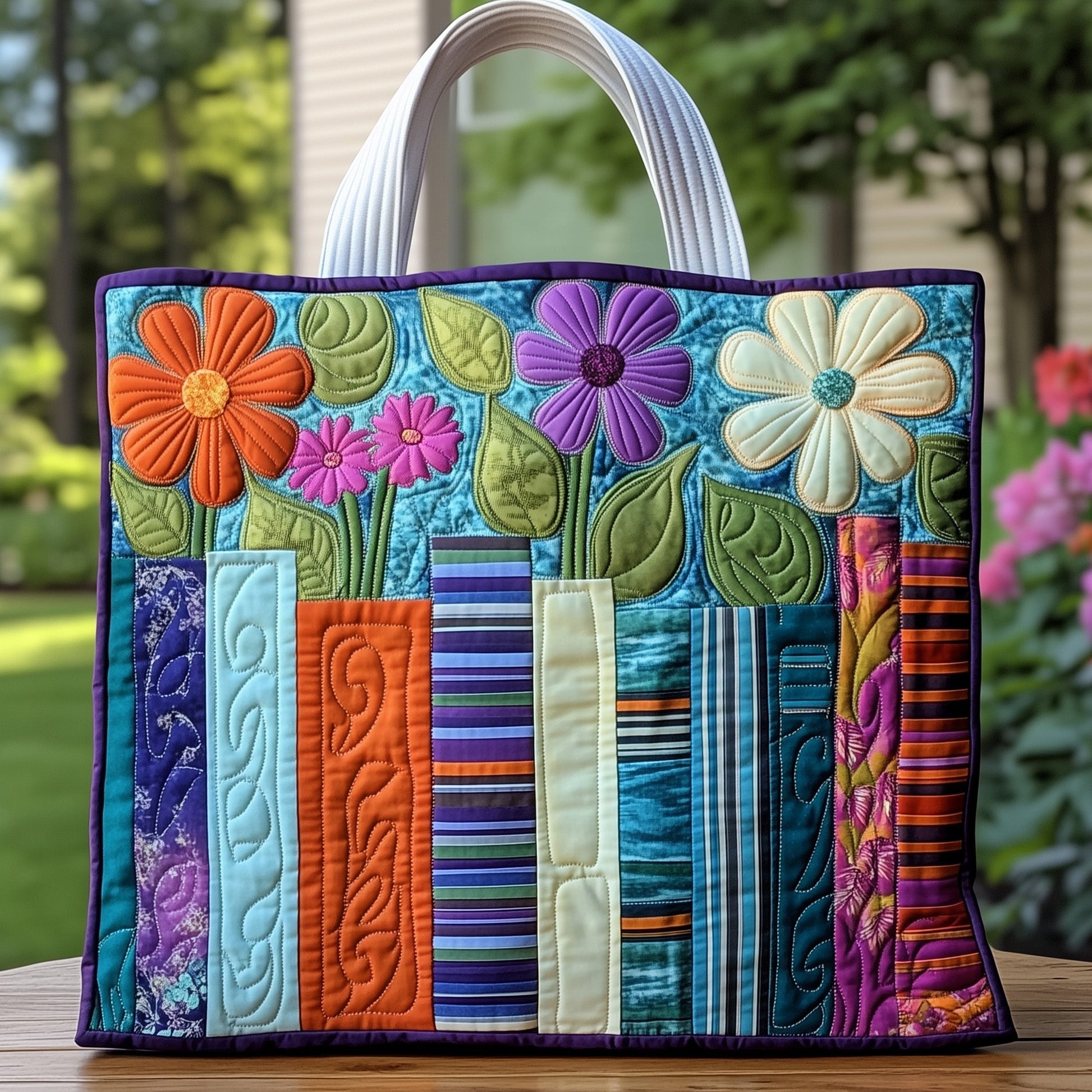 Garden Of Books Quilted Tote