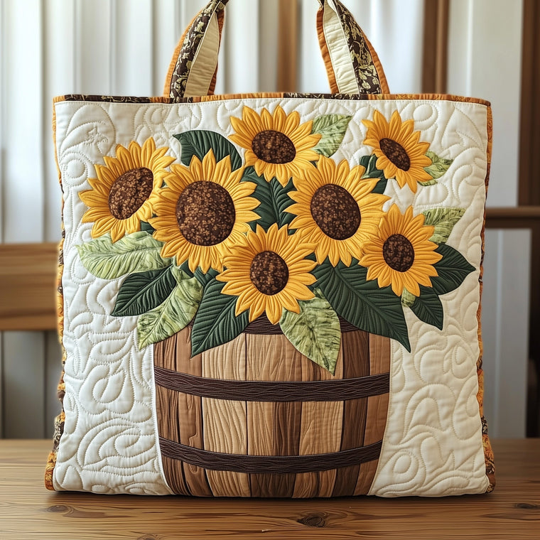 Everyday Sunflower Charm Quilted Tote