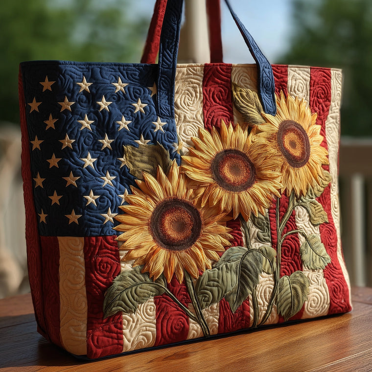 Everyday Sunflower Stars Quilted Tote