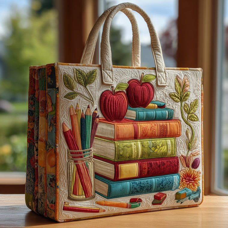 Everyday School Quilted Tote Bag