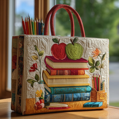 The Teacher'S Stack Quilted Tote