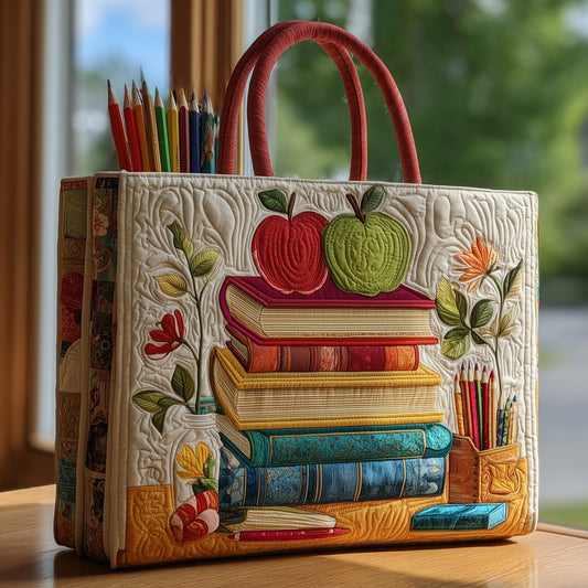 The Teacher'S Stack Quilted Tote