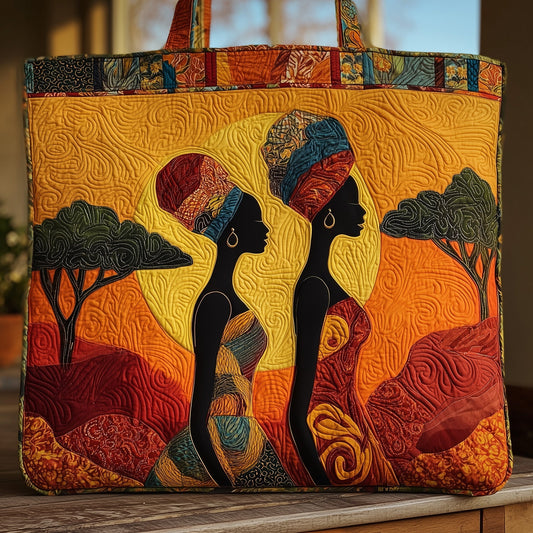 African Queens Silhouettes Quilted Tote