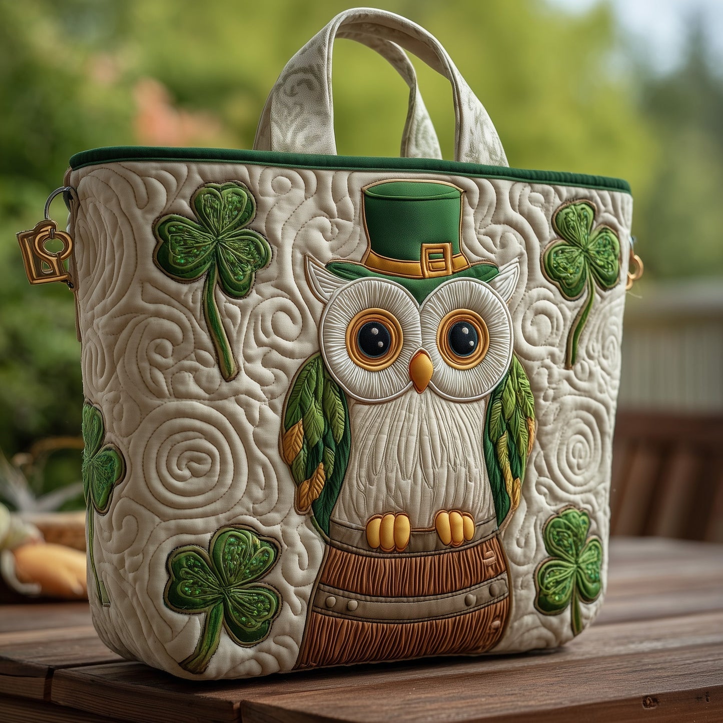 Everyday Owl Shamrocks Tote Bag