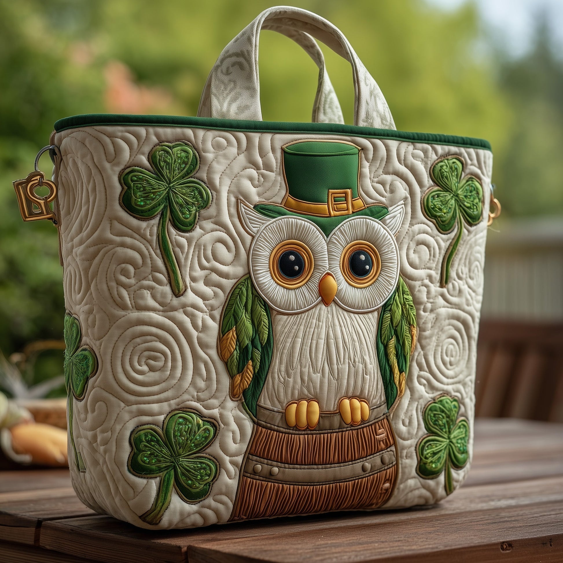 Everyday Owl Shamrocks Tote Bag