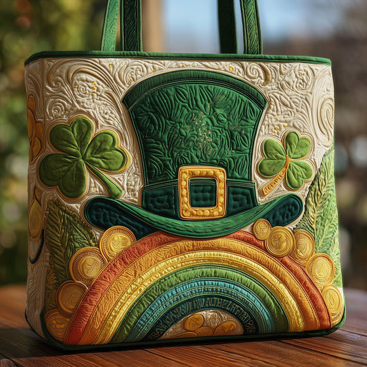Shamrocks Leprechaun Hat Quilted Tote