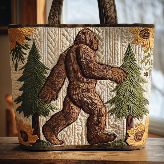 Bigfoot Forest Scene Quilted Tote