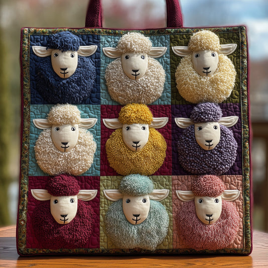 Colorful Sheep Patchwork Tote Bag