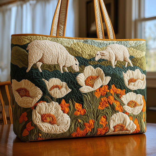 The Pastoral Sheep Quilted Tote