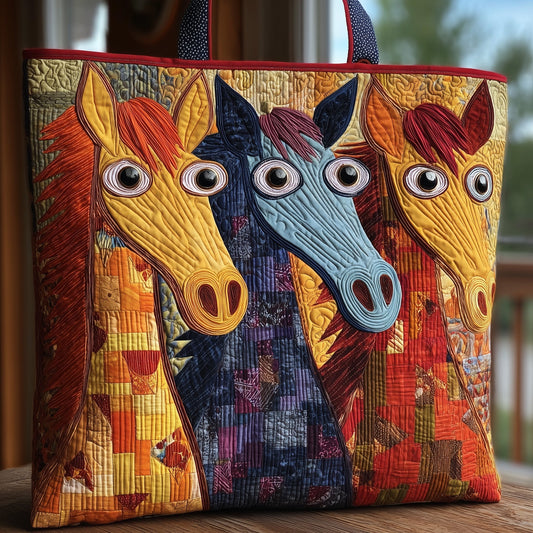 The Three Horses Quilted Tote