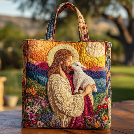 The Shepherd And Lamb Quilted Tote