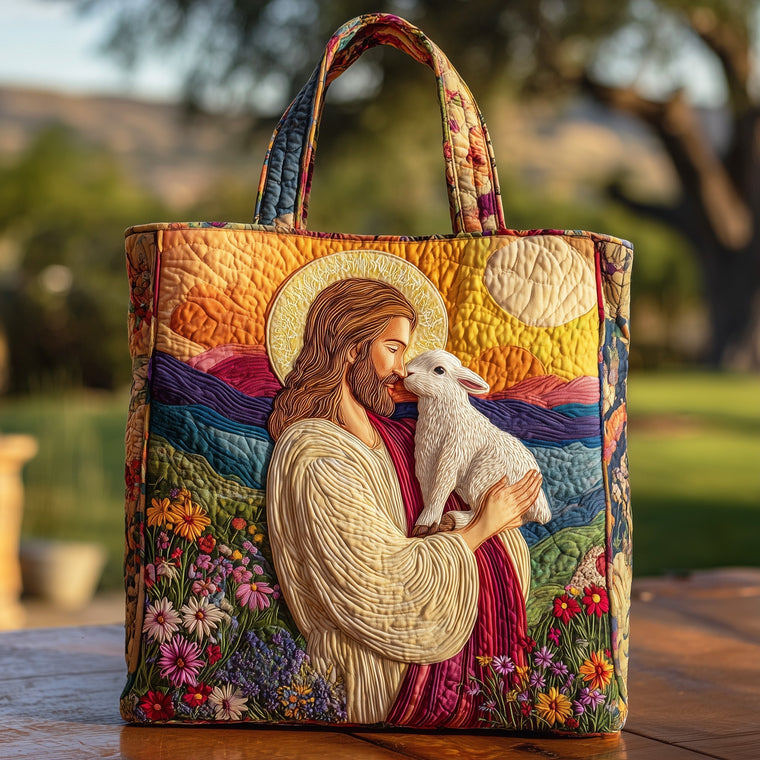 The Shepherd And Lamb Quilted Tote