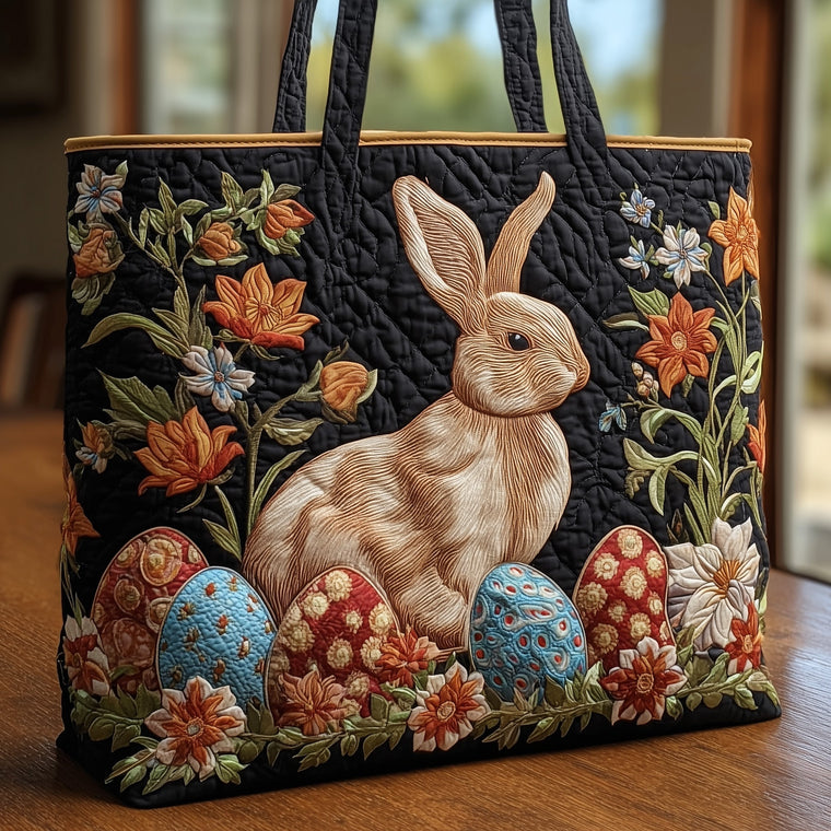Everyday Bunny Floral Quilted Tote