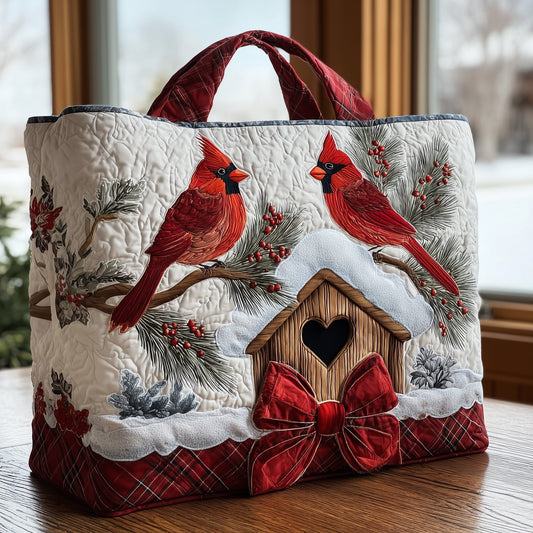 The Cardinal Couple Quilted Tote