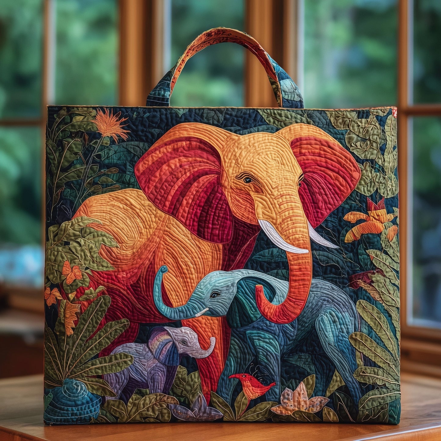 The Elephant Family Quilted Tote