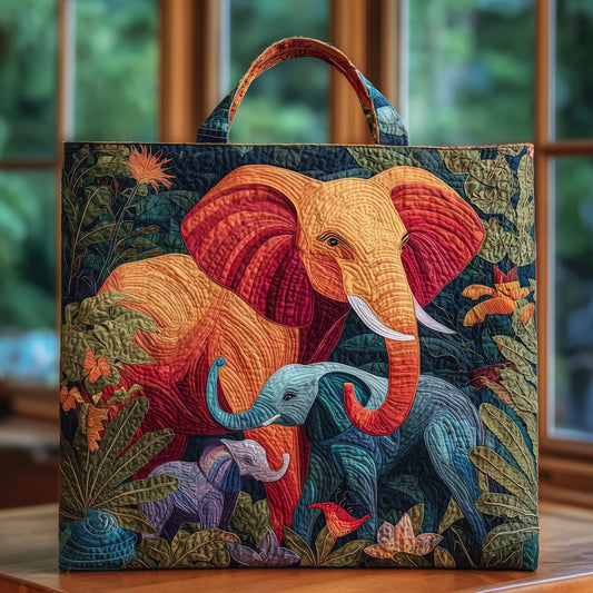 The Elephant Family Quilted Tote