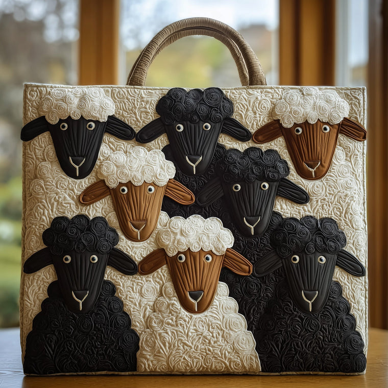 Everyday Sheep Artwork Quilted Tote