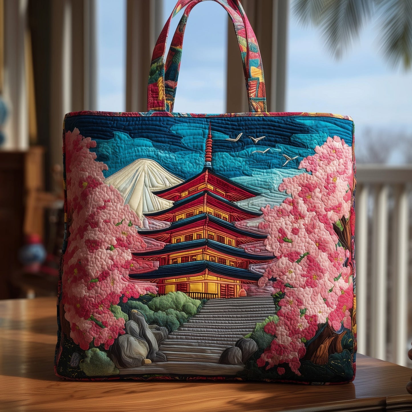 The Sakura View Quilted Tote