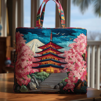 The Sakura View Quilted Tote