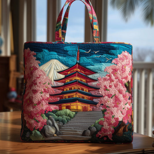 The Sakura View Quilted Tote