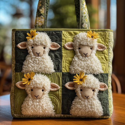 The Playful Sheep Quilted Tote 8655