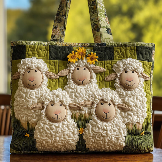 Happy Sheep Appliqu Quilted Tote