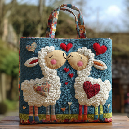 Everyday Sheep Hearts Quilted Tote