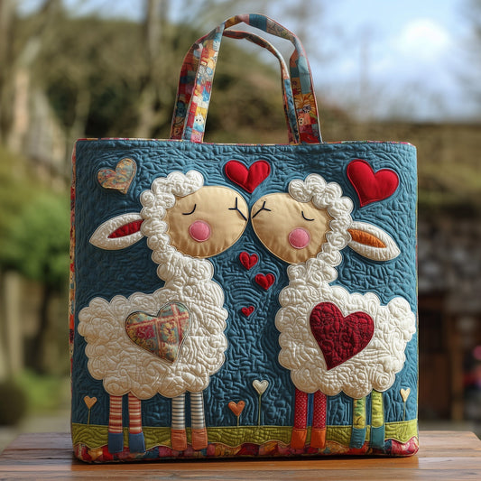 Everyday Sheep Hearts Quilted Tote
