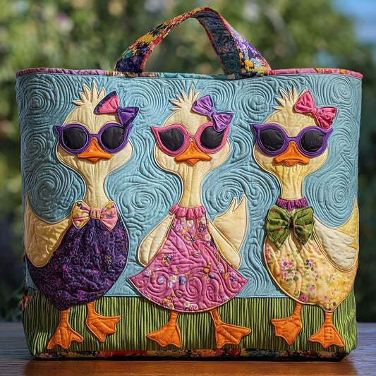 Everyday Ducks Sunglasses Quilted Tote