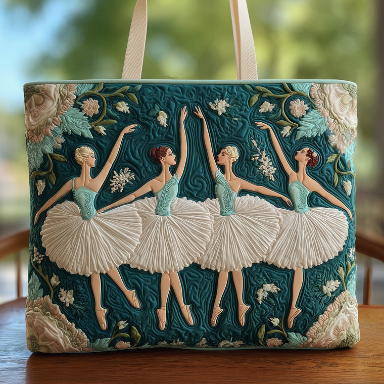 Everyday Ballerinas Dancing Quilted Tote