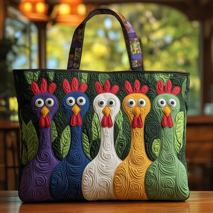 Everyday Chicken Quilted Tote Bag