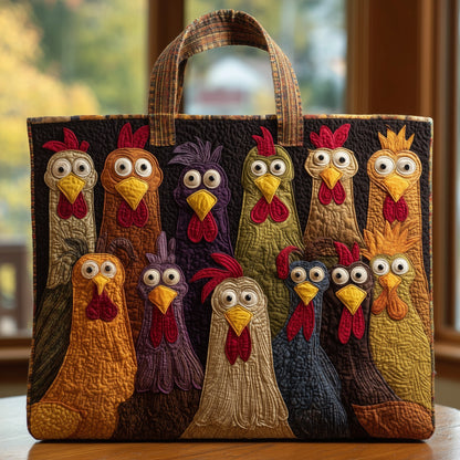 The Cheerful Chicken Quilted Tote