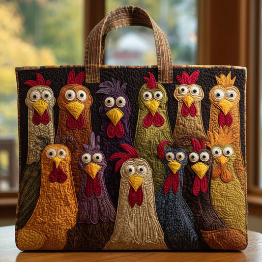 The Cheerful Chicken Quilted Tote
