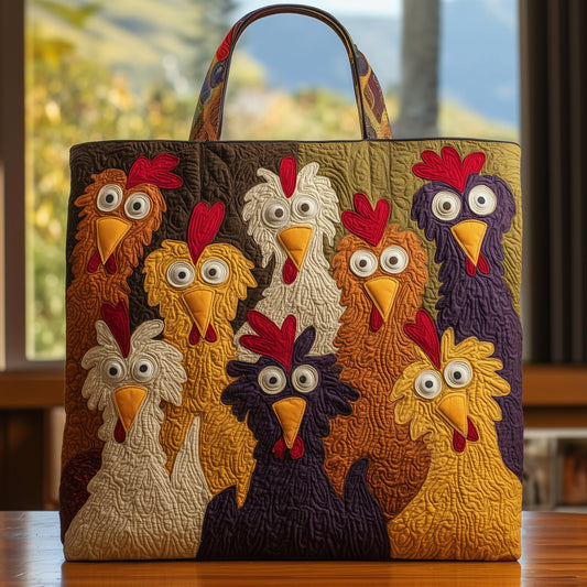 Colorful Chicken Faces Tote Bag