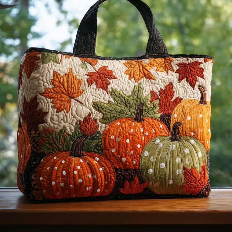 The Autumn Pumpkin Quilted Tote 8776