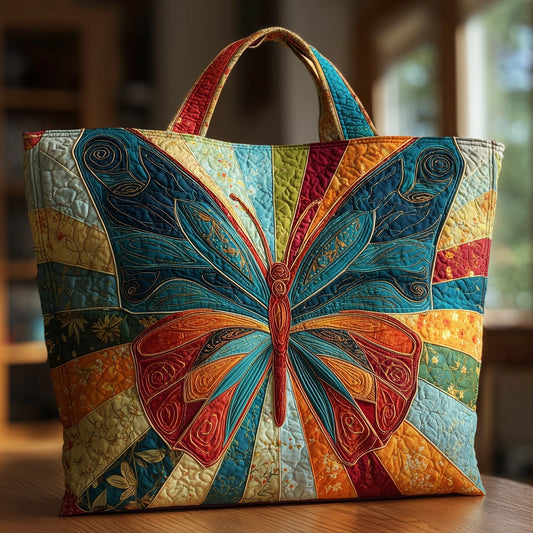 Everyday Colorful Butterfly Quilted Tote