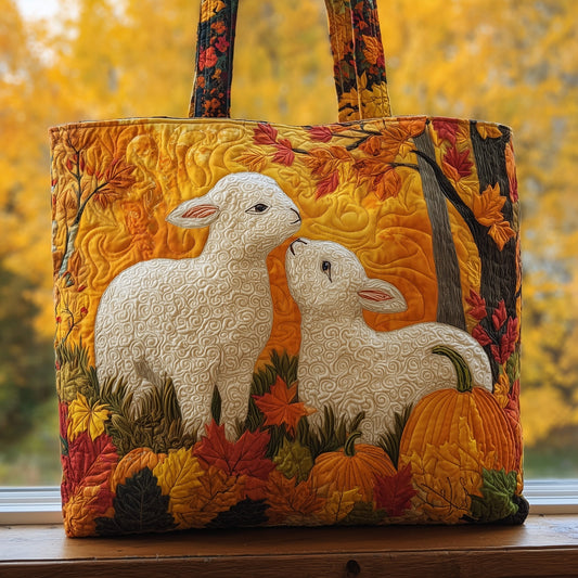 Lambs Fall Leaves Quilted Tote