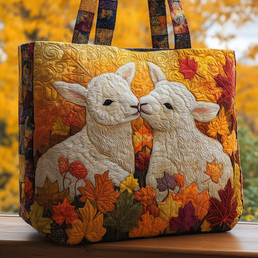 Two Lambs Autumn Leaves Quilted Tote