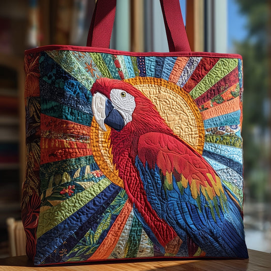 Parrot Tropical Colorful Quilted Tote